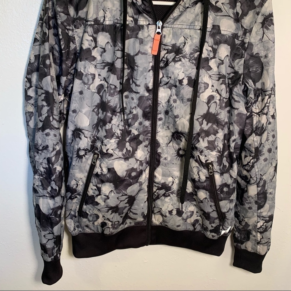 Ideology Full Zip Athletic Black Gray Floral - Picture 4 of 9